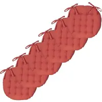 Unyqoos Runde Sitzkissen 6er-Set, zweifarbig, Ø 40 cm × 5 cm Dicke – formstabile Stuhlkissen für drinnen & draußen