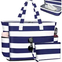 Unyqoos Strandtasche 55 l – wasserabweisend, geräumig mit Schuhfach & mehreren Fächern, 50×45×20 cm, Tragkraft bis 10 kg