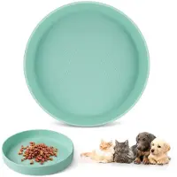 Unyqoos Silikon-Futternapf für Katzen & kleine Hunde – rutschfest, multifunktional, lebensmittelecht, flach & breit, 18 x 18 x 3 cm, spülmaschinenfest, Lila/Rosa