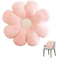 Unyqoos Blumenförmiges Dekokissen – 38 cm, rosa Kurzplüsch Sitz- & Bodenkissen für Schlafzimmer & Wohnzimmer, weich, vielseitig, waschbar