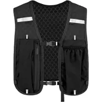 Unyqoos Laufweste für Damen & Herren – leichtes, wasserfestes Nylon, atmungsames Honigwaben‑Rückenetz, verstellbare Träger, reflektierende Streifen, Fronttasche bis 6,9 Zoll