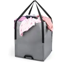 Unyqoos Faltbare Aufbewahrungstasche 100 L - wasserabweisend, 600D Oxford, 41 x 51 cm, doppelt vernähte Tragegriffe, steht selbstständig, ideal für Umzug und Lagerung