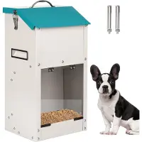 Unyqoos Automatische Futterstation für Kleintiere – 7 kg Fassungsvermögen, feuchtigkeitsgeschützt, galvanisch verzinkt, nagetier- & vogelsicher mit Acrylfenster