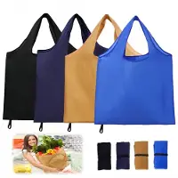 Unyqoos 4er-Set faltbare Einkaufstaschen aus reißfestem Polyester 56 x 69 cm – großes Fassungsvermögen, wiederverwendbar, leicht & kompakt für Markt, Picknick, Reise
