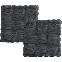 Unyqoos 2er-Set dicke Sitzkissen 40x40 cm, Maisvelours, 100% PP‑Baumwolle Füllung, formstabil mit Knopfverschluss, für Innen & Außen