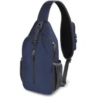 Unyqoos Sling-Rucksack 18×9×38 cm – spritzwassergeschütztes Polyester, verstellbarer Schultergurt 70–107 cm, atmungsaktive Mesh‑Polster, A4‑tauglich
