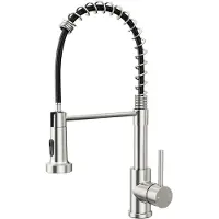 Unyqoos Ausziehbare Küchenarmatur – 2 Strahlarten, 360° schwenkbar, Edelstahl, bis 45 cm ausziehbar, Keramik-Kartusche