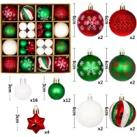 Unyqoos 44er-Set Kunststoff-Weihnachtskugeln rot/weiß, glänzend & bruchsicher, mit Aufhängehaken – klassische Deko für Innen & Außen