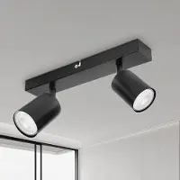 Unyqoos Deckenstrahler 2-flammig, schwarz, Metall – schwenkbar 350° & neigbar 90°, GU10 (ohne Leuchtmittel), geeignet für LED/Halogen bis 50 W
