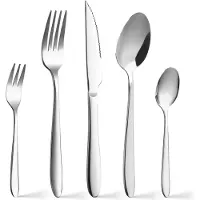 Unyqoos 30-teiliges Besteckset aus Edelstahl – Komplett-Set für 6 Personen, elegantes poliertes Design, spülmaschinengeeignet