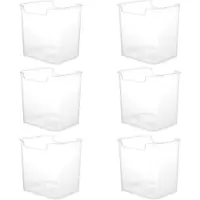 Unyqoos Transparente Aufbewahrungsboxen 6er-Set – Kühlschrank- & Küchen-Organizer, rutschfeste Textur, große Öffnung für platzsparende Ordnung