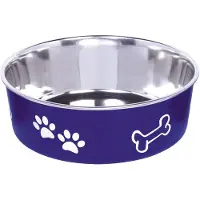 Unyqoos Antirutsch-Hundenapf 20 cm (1,8 l) – blau, mit rutschfestem Gummiring, spülmaschinenfest, für kleine & mittelgroße Hunde