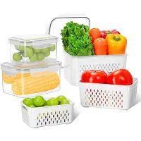 Unyqoos Frischhaltedosen 3‑er Set 0,8/1,7/3,15 L mit Deckel & Siebeinsatz, dickwandiges PP (BPA‑frei), Silikondichtung, mikrowellen‑ & gefriergeeignet -20°C–120°C, spülmaschinenfest