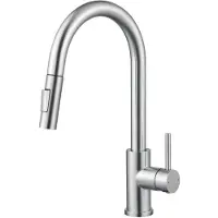 Unyqoos Küchenarmatur Edelstahl 304 – ausziehbare Brause 40 cm, 360° drehbar, wassersparend bis 40%, Keramikventil, inkl. Montagezubehör