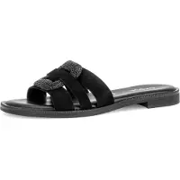 Gabor Pantolette Blockabsatz, Sommerschuh, Schlupfschuh, Zierspange mit Schmucksteinen
