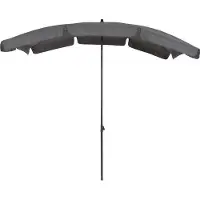 OEM Schwarzes-grau knickbarer rechteckiger Sonnenschirm mit UV-Schutz für Balkon, Terrasse und Garten