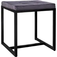 CLP Sitzhocker Barci mit schwarzem Gestell, Farbe:Dunkelgrau, Grundmaterial:Stoff