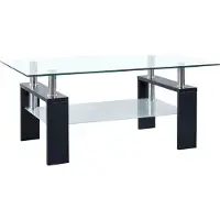 Syfax Couchtisch Schwarz Transparent 95x55x40 cm Hartglas