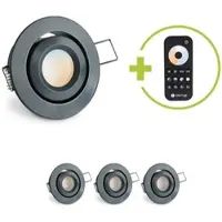 Longlife LED Einbaustrahler Mini schwenkbar Matera 3W CCT IP44 - Farbe: anthrazit RAL 7016 - ...