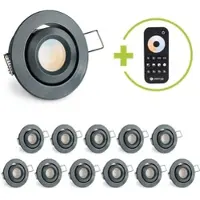 Longlife LED Einbaustrahler Mini schwenkbar Matera 3W CCT IP44 - Farbe: anthrazit RAL 7016 - ...
