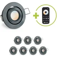 Longlife LED Einbaustrahler Mini schwenkbar Matera 3W CCT IP44 - Farbe: anthrazit RAL 7016 - ...