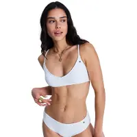 Roxy Bandeau-Bikini-Top "Island Athletic Bra", Damen, Gr. S, weiß (coconut milk), Obermaterial: 87% Nylon, 13% Elasthan., Bikini-Oberteile Bandeau-Bikini-Top