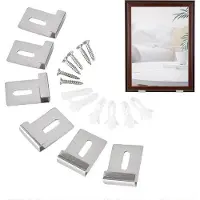 OEM Glasklemmset aus Edelstahl (6-teilig) - Spiegelhalter für schwere Spiegelhalter - Foto-Spiegel-Montage.