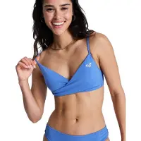 Roxy Bandeau-Bikini-Top "Solid Essentials Wrap Bra", Damen, Gr. M, blau (dutch blau), Obermaterial: 85% Polyester, 15% Elasthan., Bikini-Oberteile Bandeau-Bikini-Top