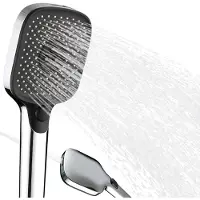 Unyqoos Wassersparender Regenduschkopf mit Massagefunktion, Whirl‑Strahl, Antikalk‑System, verchromtes ABS, Anschluss G12 inch