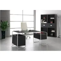Xl Moebel Gmbh Moderner Schreibtisch aus MDF und Edelstahl in Schwarz