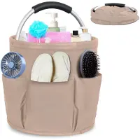 Unyqoos Faltbarer Organizer für Reinigungsmittel – großes Hauptfach & 6 Außentaschen, Tragegriff, 600D Oxford mit PE-Beschichtung, ideal für Bad, Garten & Camping