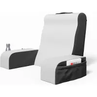 Unyqoos Lesekissen & Rückenkissen für Bett und Sessel – stabile Schaumstütze, Armlehnen mit Seitentaschen, abnehmbarer Veloursbezug, verschiedene Größen