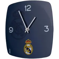 Real Madrid Bresser Wanduhr, Quadratisch, Präzises Quarzuhrwerk, 25 cm, Batterie Inkl.