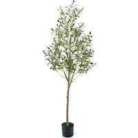 Unyqoos Künstlicher Olivenbaum 150 cm – realistische Kunstpflanze, pflegeleicht, verstellbare Äste, inkl. Kunststoff-Topf für Wohn- & Büroräume
