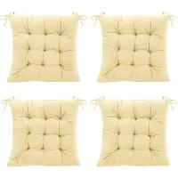 Unyqoos 4er-Set Stuhlkissen 40 x 40 cm, Baumwoll-Polyester, mit stabilen Haltebändern, rutschfest & maschinenwaschbar 30°C – für Esszimmer & Balkon