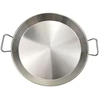 Unyqoos Edelstahl-Paella-Pfanne Ø 40 cm – für bis zu 9 Personen, induktionsgeeignet, gas/elektro, backofenfest, mit geklinkten Griffen