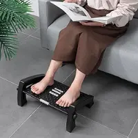Unyqoos Ergonomische Fußstütze mit Massagefunktion – höhenverstellbar, stabile Unterstützung ohne Einsinken, werkzeuglose Montage in 5 Min. für Homeoffice