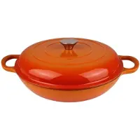 Hage Emaillierter flacher Gusseisentopf 30 cm 3 l ORANGE