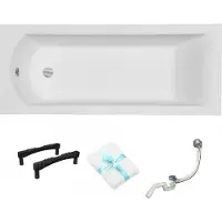 For you Aqua | Badewanne - Besco Shea Slim - 160x70 Cm - Antibakterielle Beschichtung - Kratzfest - Automatischer Syphon
