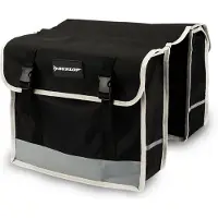Dunlop Fahrradtasche Doppel Wasserdicht - Gepäckträgertasche 36x30x12cm - Nylon Fahrradtaschen mit Reflektierenden Streifen für Sicherheit