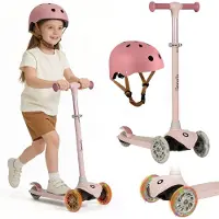 Lionelo Kinderroller JESSY + HELMET Balance-Roller für Kinder ab dem 3. Lebensjahr bis zu 50 kg - Rose