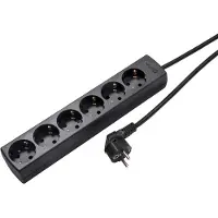 Kaiser Martin 6-fach 45-Grad-Steckdose mit Schutzkontakt und 3m Kabel Schwarz (Europäische Steckdose) - 1086ZL3-15W/sw [8 Stück]