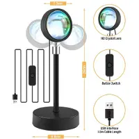 Unyqoos Sonnenuntergang-Projektor – mehrfarbiger RGB-Lichtprojektor für Stimmung, Fotografie & Partys, 360° drehbar, App + Fernbedienung, 16 Farben, 38 Szenen, bis 60.000 Std.