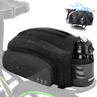 Unyqoos wasserdichte Fahrradtasche 12 L – 900D Oxford mit PolyurethanFolie, Regenhülle, reflektierende Streifen, Flaschenhalter & verstellbarer Schulterriemen