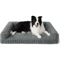OEM Orthopädisches Hundebett für große Hunde, 89x64x18cm, wasserdicht, Grau