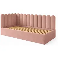 Ravio Jugendbett JUNIOR 100x200 Wandpaneele Dunkles Puderrosa Velvet Bettkasten
