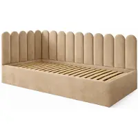 Ravio Jugendbett JUNIOR 100x200 Wandpaneele Beige Velvet Bettkasten