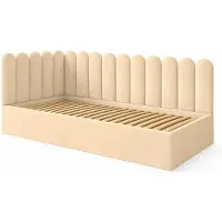 Ravio Jugendbett JUNIOR 120x200 Wandpaneele Creme Velvet Bettkasten