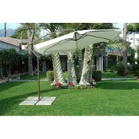OEM Gartensonnenschirm 3 Meter Durchmesser ecru - Garten-Schirm mit UV-Schutz M0432-21