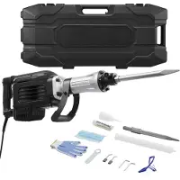 Vevor Demolition Jack Hammer, 3000 W Powerful Electric Jackhammer, 1700 BPM Concrete Breaker with a Point Chisel, Carrying Case, Gloves, Goggles, for Concrete, Wall, Brick, Tile and Foundation